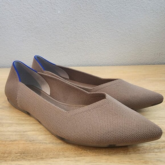 Rothy's Shoes Womens Size 9 Brown The Point Flats Pointed Toe Knit Washable - Picture 1 of 14